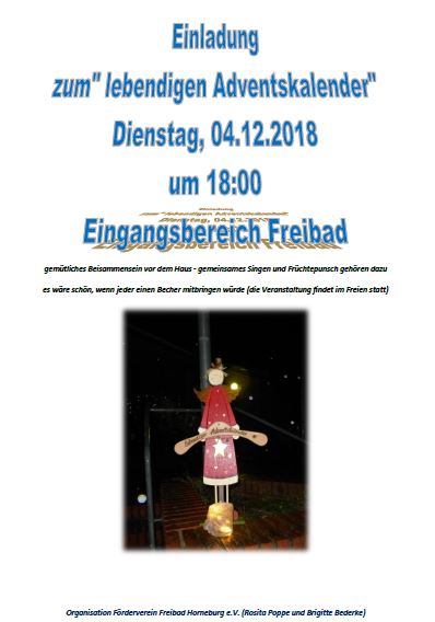Einladung zum lebendigen Adventskalender 2018